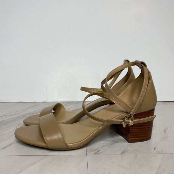 Michael Kors Serena Tan Leather Heeled Sandal 7M - Picture 15 of 15
